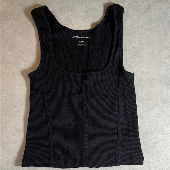 American Eagle Outfitters Dark Ribbed Cropped Tank Top. Medium - Picture 10 of 10